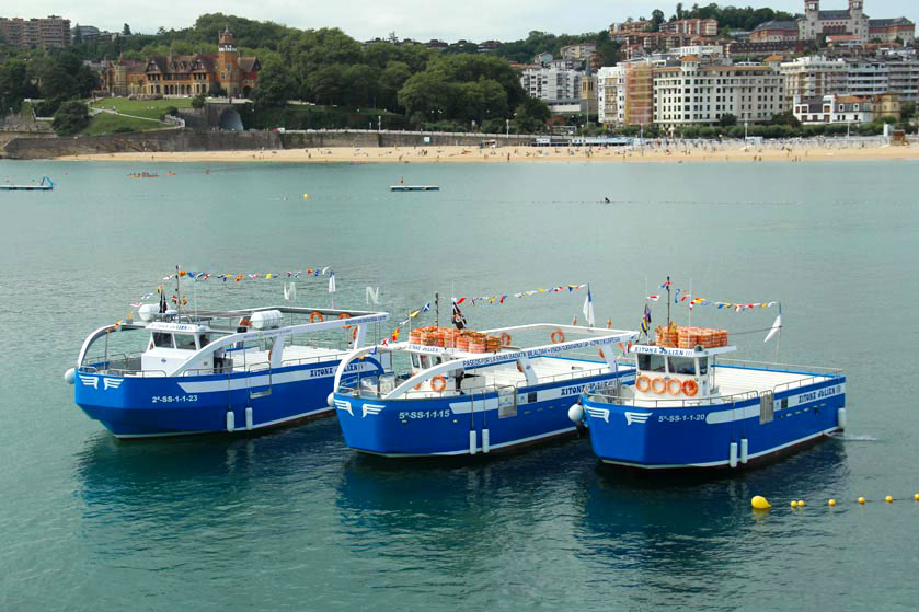 Motoras a la isla de Donosti