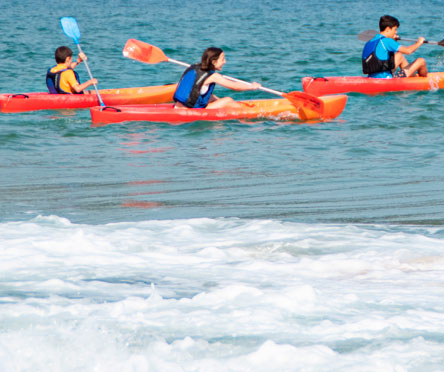 Canoeing in la Concha bay